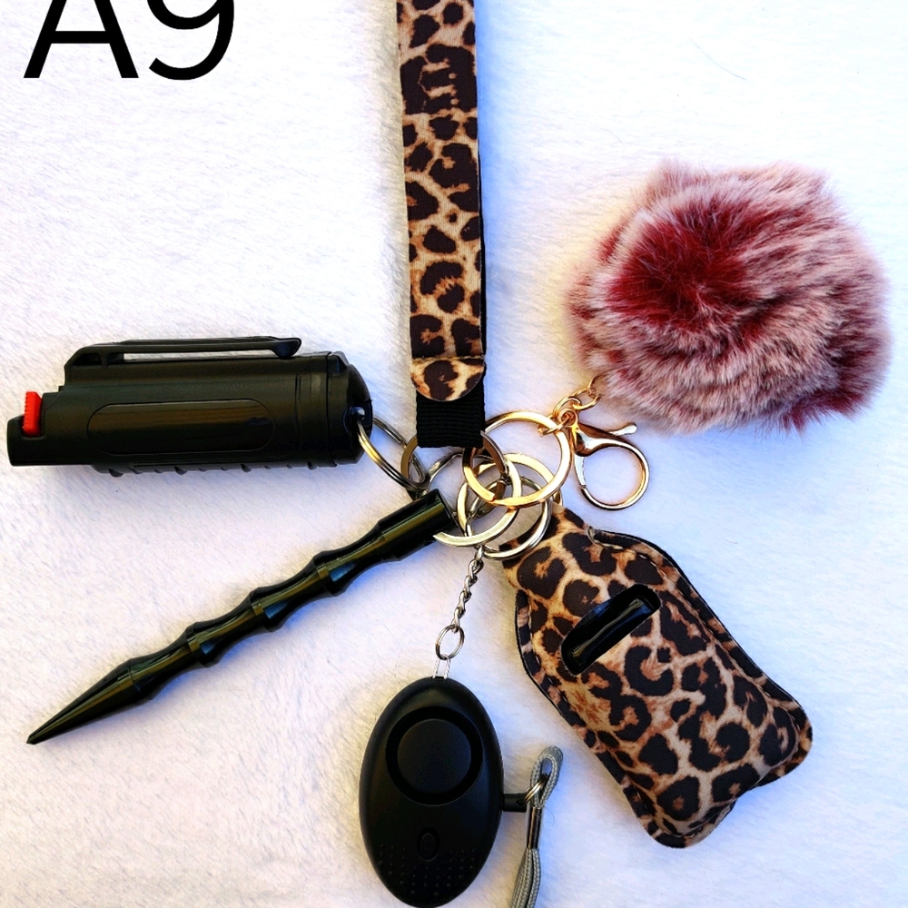 Cheetah Print Safety Keychains